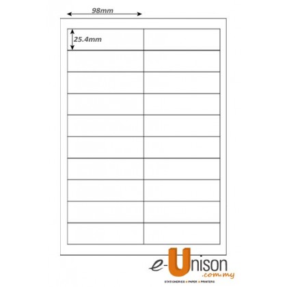 Abba Laserjet Label 98mm x 25.4mm A4